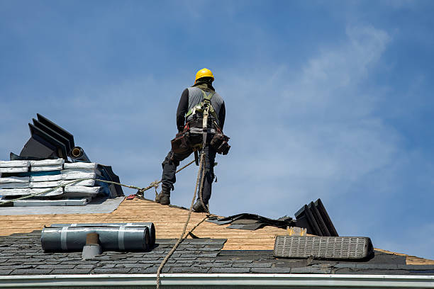 Professional Roof Installation technician working in Drury, MA